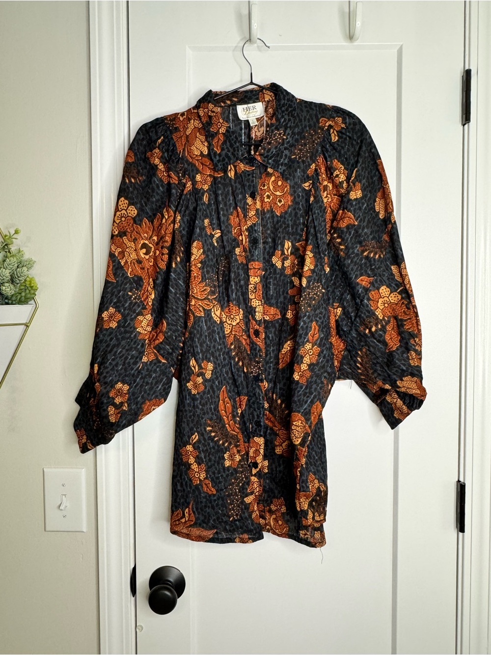 HER Destiny Cotton Exaggerated Puff Sleeve Top